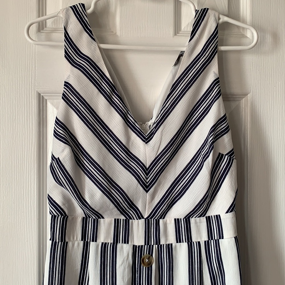 Blue & White Striped button down dress size Medium